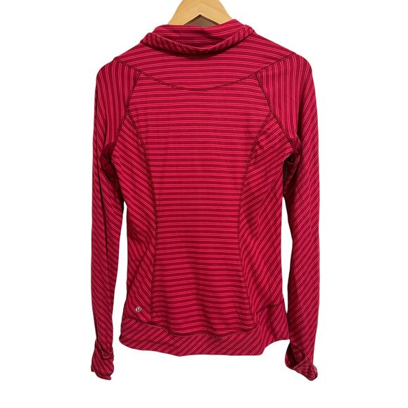 Lululemon Think Fast Pullover Double Trouble Stripe Boom Deepest Cranberry 8 - Picture 3 of 6